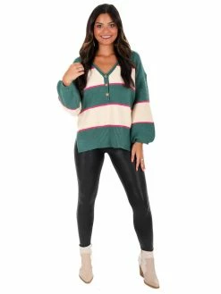 Entro Sweater Weather Striped Top Tops