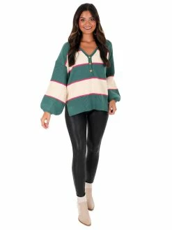 Entro Sweater Weather Striped Top Tops