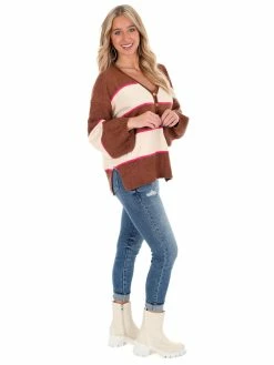 Entro Sweater Weather Striped Top Tops