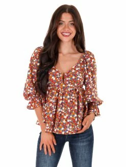 Entro Sway To The Rhythm Floral Top Sale