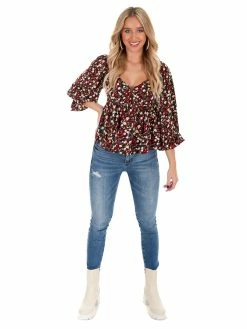 Entro Sway To The Rhythm Floral Top Sale