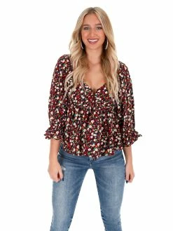 Entro Sway To The Rhythm Floral Top Sale