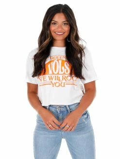 Livy Lu Graphic Tees Queen Volunteers Will Rock You Cropped Tee