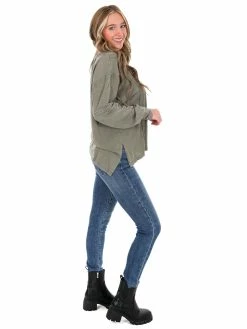 Apparel-Curvy Girl Curvy Daylight Mineral Washed Top