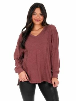Apparel-Curvy Girl Curvy Daylight Mineral Washed Top