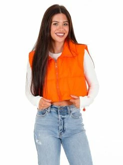 Better Be Apparel Run A Blitz Orange Cropped Vest