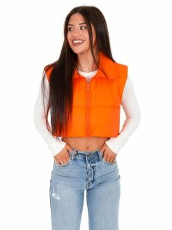 Better Be Apparel Run A Blitz Orange Cropped Vest
