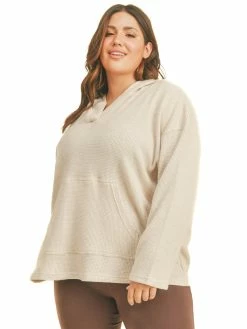 Kimberly Curvy Comfort Is Key Waffle Pullover