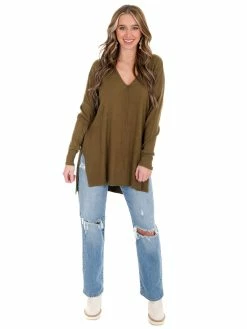 Zenana Breaking Free V-Neck Sweater