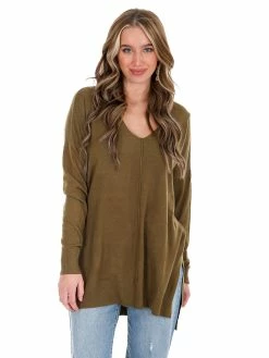 Zenana Breaking Free V-Neck Sweater