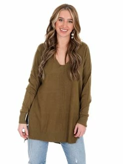 Zenana Breaking Free V-Neck Sweater