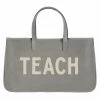 Accessories Bags Teach Grey Canvas Tote