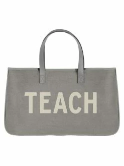 Accessories Bags Teach Grey Canvas Tote