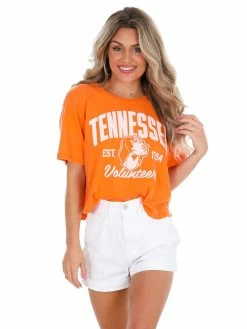 Pressbox Tennessee Basic Logo Chino Cropped Tee Graphic Tees