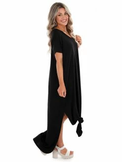 Apparel-Curvy Girl Curvy Wherever You Are V-Neck Maxi Dress