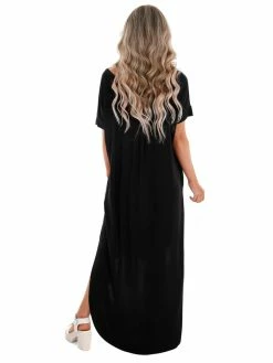 Apparel-Curvy Girl Curvy Wherever You Are V-Neck Maxi Dress