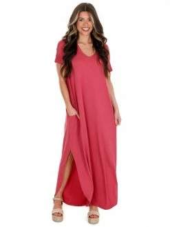 Apparel-Curvy Girl Curvy Wherever You Are V-Neck Maxi Dress