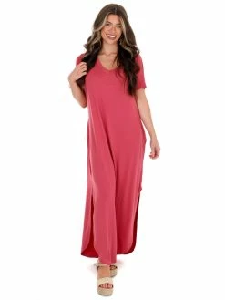 Apparel-Curvy Girl Curvy Wherever You Are V-Neck Maxi Dress