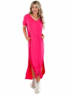 Apparel-Curvy Girl Curvy Wherever You Are V-Neck Maxi Dress