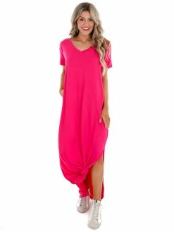 Apparel-Curvy Girl Curvy Wherever You Are V-Neck Maxi Dress
