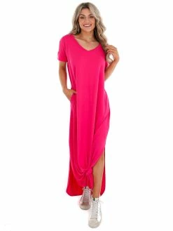 Apparel-Curvy Girl Curvy Wherever You Are V-Neck Maxi Dress