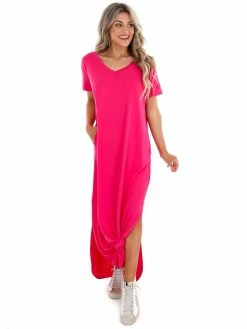 Apparel-Curvy Girl Curvy Wherever You Are V-Neck Maxi Dress