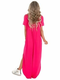 Apparel-Curvy Girl Curvy Wherever You Are V-Neck Maxi Dress