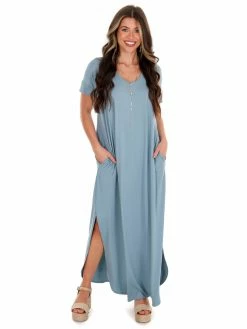 Apparel-Curvy Girl Curvy Wherever You Are V-Neck Maxi Dress