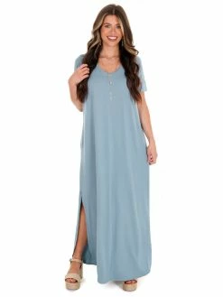 Apparel-Curvy Girl Curvy Wherever You Are V-Neck Maxi Dress