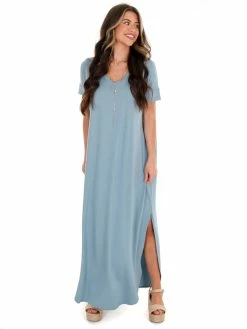 Apparel-Curvy Girl Curvy Wherever You Are V-Neck Maxi Dress