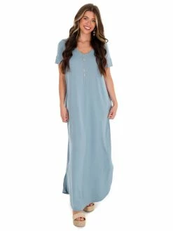 Apparel-Curvy Girl Curvy Wherever You Are V-Neck Maxi Dress