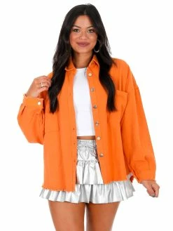 Veveret Apparel Undefeated Orange Twill Jacket