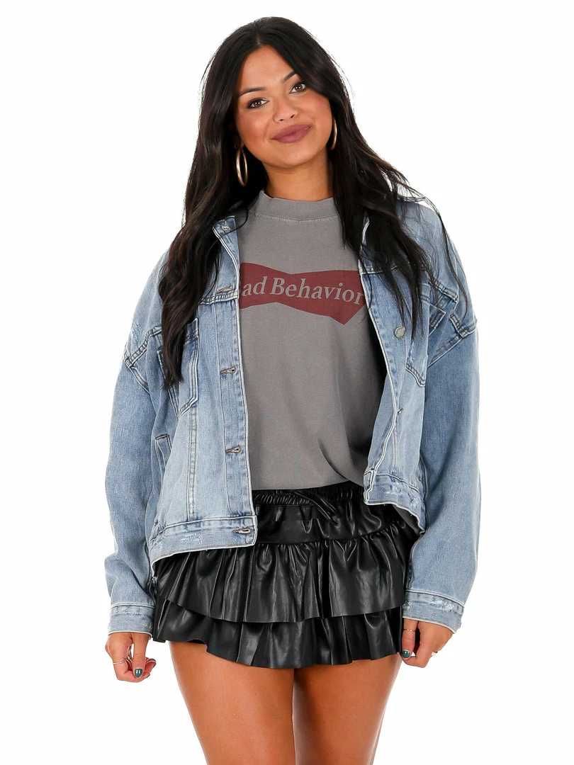 Coupon ๐ Veveret Outerwear La La Land Oversized Denim Jacket ๐ฏ 3 Veveret Outerwear La La Land Oversized Denim Jacket