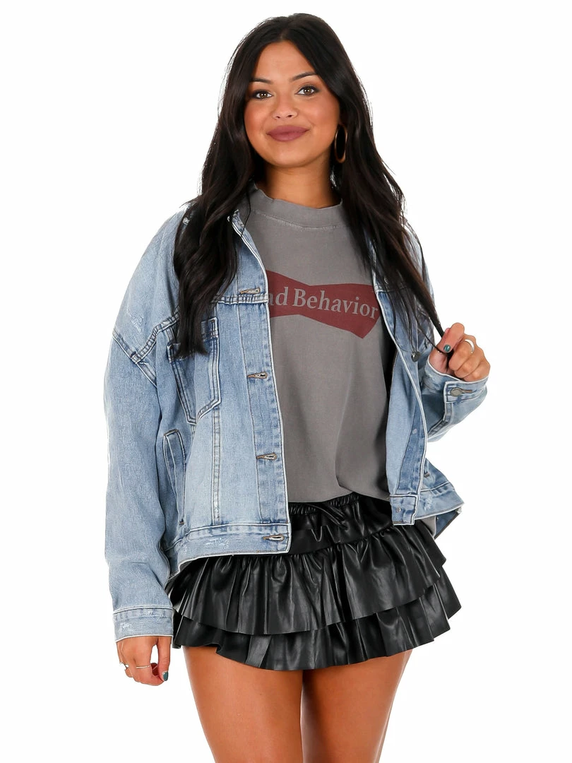 Coupon ๐ Veveret Outerwear La La Land Oversized Denim Jacket ๐ฏ 5 Veveret Outerwear La La Land Oversized Denim Jacket