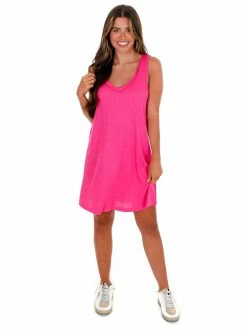 Z Supply The Party Pink Rib Hacci Vagabond Dress