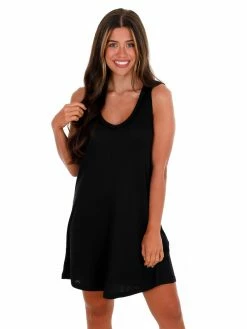 Z Supply The Black Rib Hacci Vagabond Dress