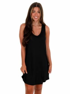 Hot Sale π₯ Z Supply The Black Rib Hacci Vagabond π Dress π 12 Z Supply The Black Rib Hacci Vagabond Dress