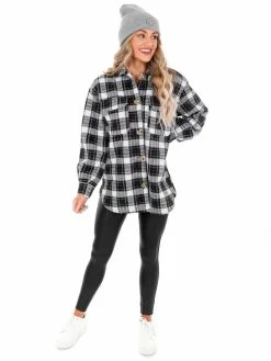 Z Supply White Flannel Tucker Jacket