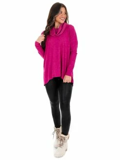 Best Sale โ๏ธ Sale Z Supply Jewel Pink Marled Cowl Neck Top ๐ 14 Sale Z Supply Jewel Pink Marled Cowl Neck Top