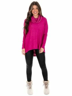 Best Sale โ๏ธ Sale Z Supply Jewel Pink Marled Cowl Neck Top ๐ 15 Sale Z Supply Jewel Pink Marled Cowl Neck Top