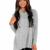 Z Supply Heather Grey Marled Cowl Neck Top