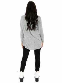 Z Supply Heather Grey Marled Cowl Neck Top