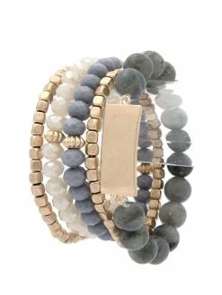 Jewelry Multi Natural Stone Stretch Bracelet Set