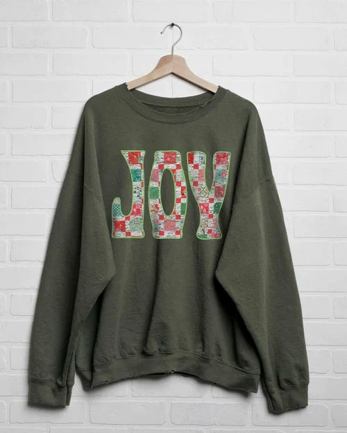 Buy 🤩 Livy Lu Joy Quilt Military Green Thrifted Sweatshirt Sale ❤️ 1 Livy Lu Joy Quilt Military Green Thrifted Sweatshirt Sale