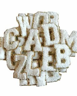 Josie's Boutique White Chenille Letter 6cm Patch