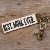 Accessories Best Mom Ever Canvas Key Fob Natural Life